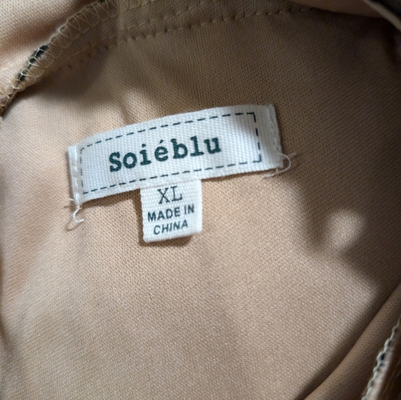 NWT Soieblu Lace Midi Dress Black And Nude XL - Picture 6 of 7